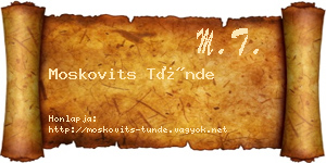 Moskovits Tünde névjegykártya