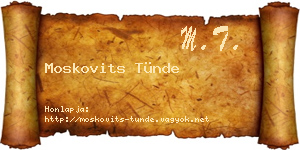 Moskovits Tünde névjegykártya