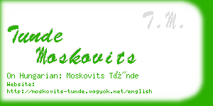 tunde moskovits business card